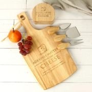 Engraved Birthday Paddle Chopping Board + BONUS Cheese Knife Set