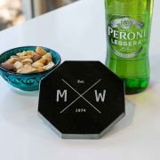 Engraved Birthday Octagonal Marble Coaster