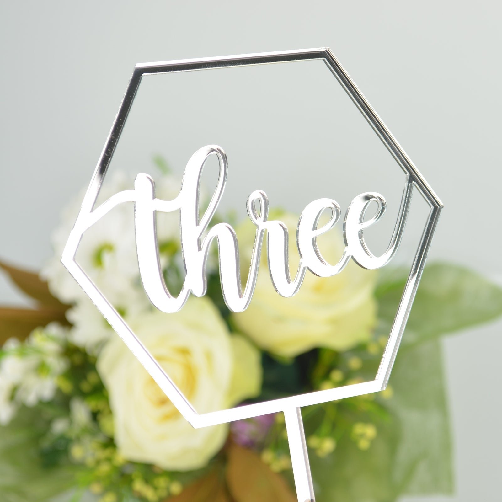 Acrylic Hexagon Birthday Cake Topper