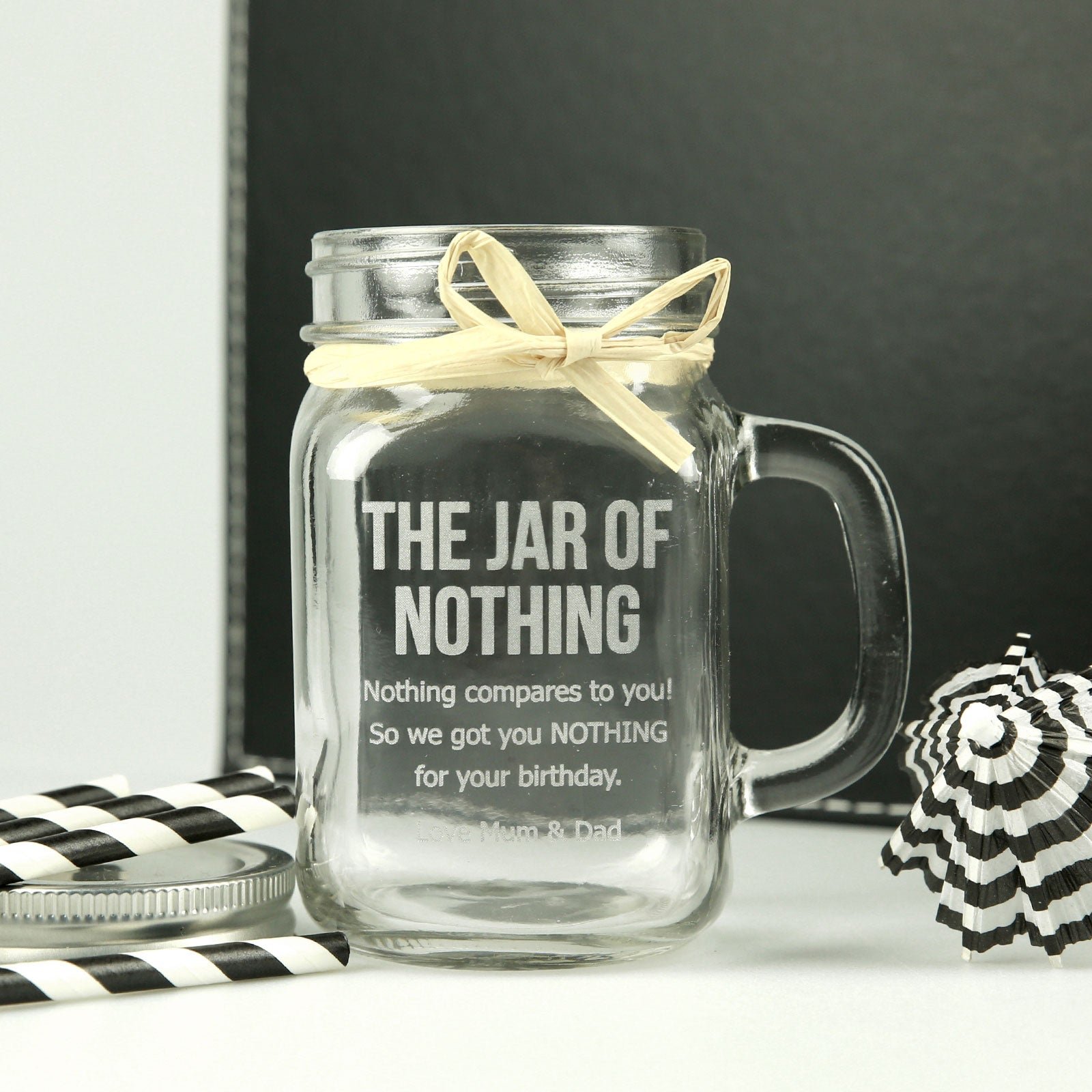 Engraved ‘Jar of Nothing’ Novelty Birthday Gift 400ml