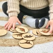 Wooden Dinosaur Memory Game with Personalised Gift Bag