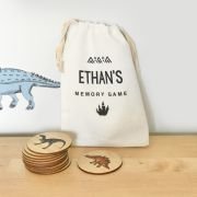 Wooden Dinosaur Memory Game with Personalised Gift Bag