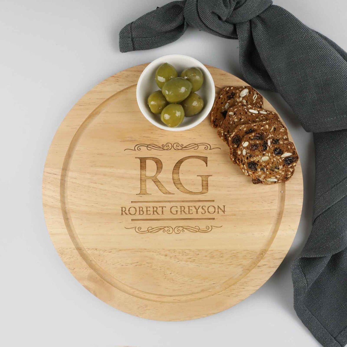 Engraved Birthday Round Cheese Chopping Board