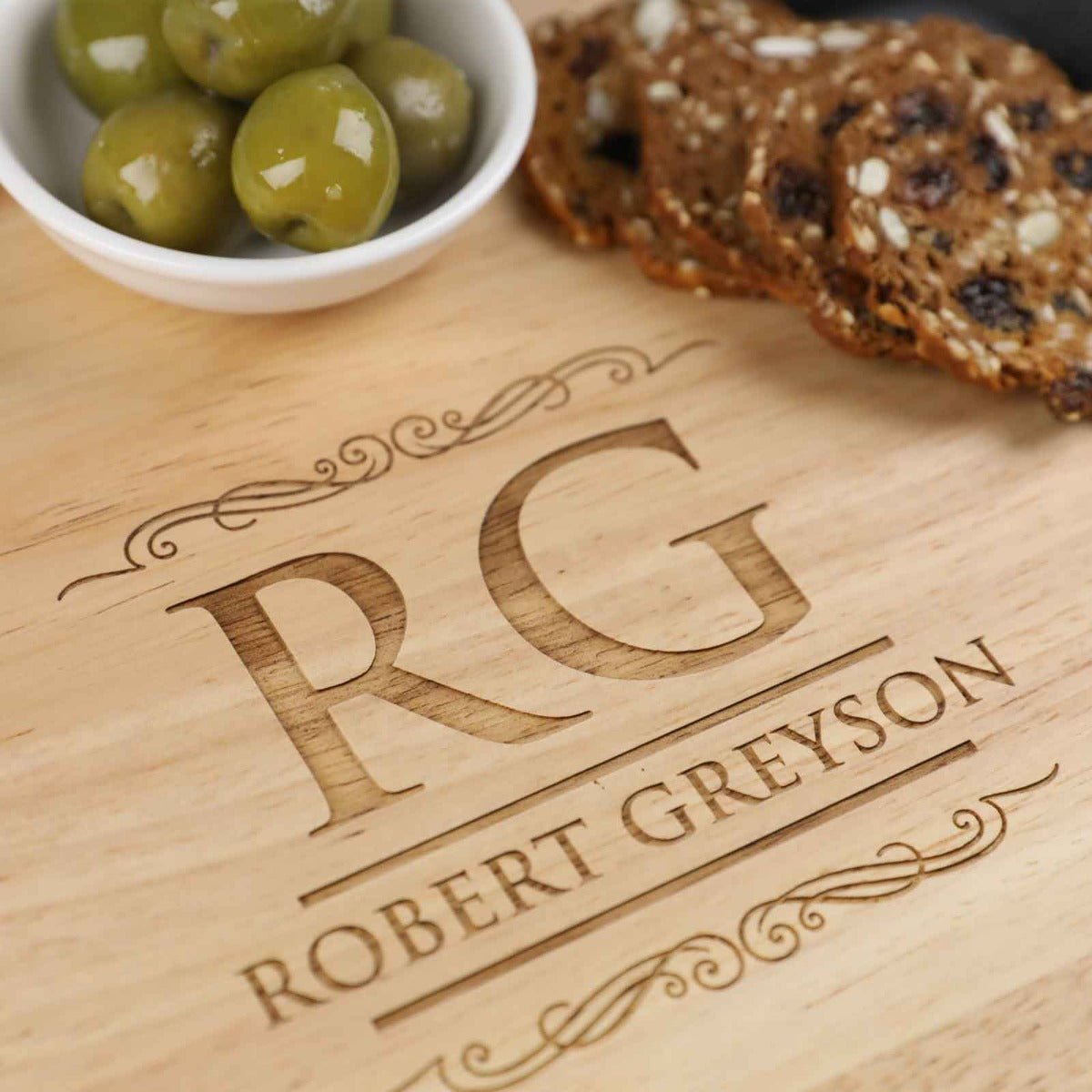 Engraved Birthday Round Cheese Chopping Board