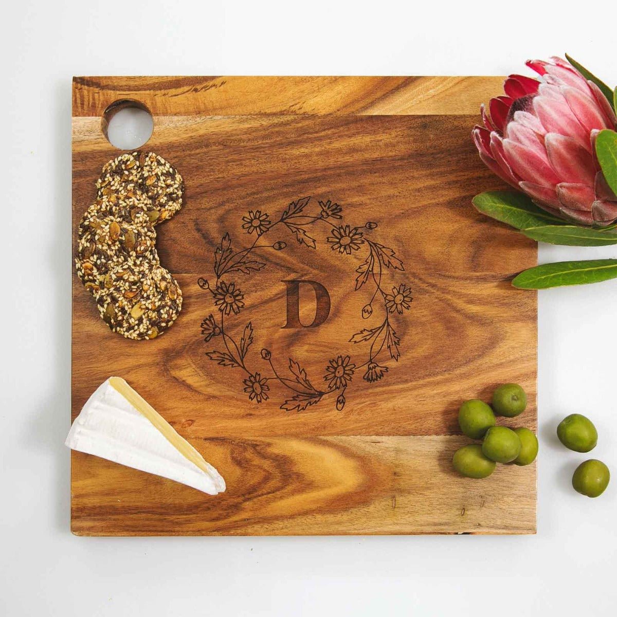 Engraved Birthday Deluxe Square Cheese Serving Chopping Board