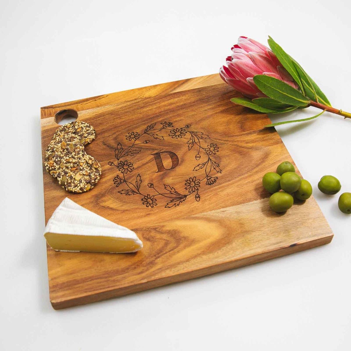 Engraved Birthday Deluxe Square Cheese Serving Chopping Board