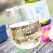 Engraved Birthday 460ml Stemless Wine Glasses