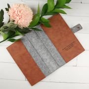 Engraved Tan Leatherette Passport Holder Birthday Gift