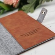 Engraved Tan Leatherette Passport Holder Birthday Gift