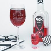 Engraved Wine Glass and Premium Shot Glass Set