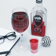 Engraved Wine Glass and Premium Shot Glass Set