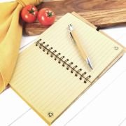 Engraved Bamboo Birthday Recipe Book with Pen