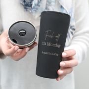 It’s Monday Black Stainless Steel Thermo Travel Mug