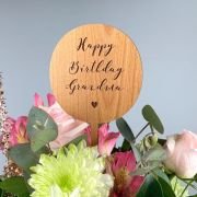 Engraved Wooden Birthday Bouquet Topper