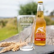 Engraved Bridal Party Schooner Beer Glass