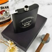 Engraved Bridal Party 7oz Black Hip Flask