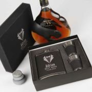 Engraved Bridal Party Black Leatherette 8oz Hip Flask Set