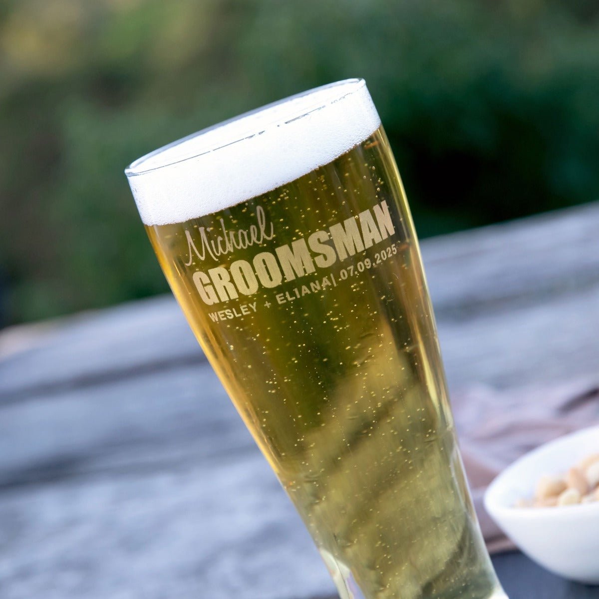 Bold Series Engraved Wedding 425ml Beer Glass