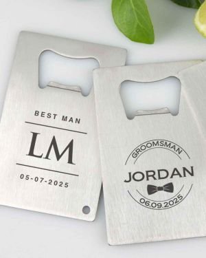Engraved Credit Card Bottle Opener Bridal Party Gift
