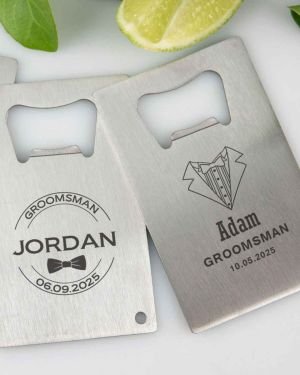Engraved Credit Card Bottle Opener Bridal Party Gift