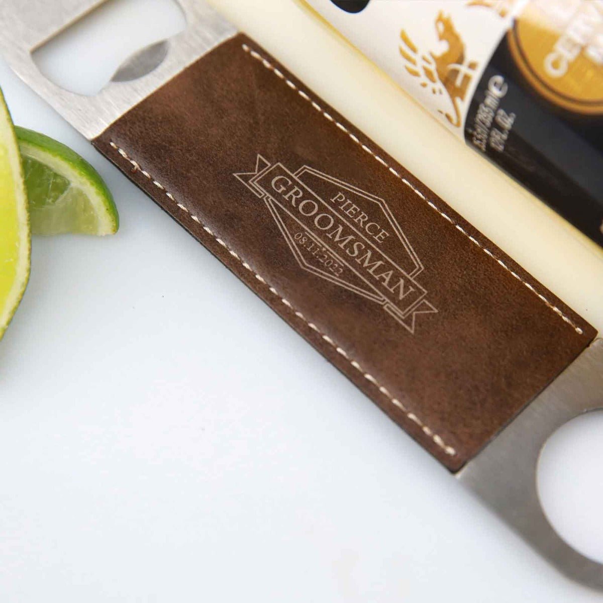 Engraved Bridal Party Leatherette Barmate Bottle Opener