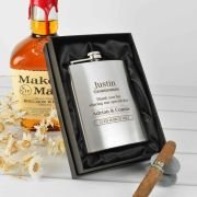 Engraved Bridal Party 7oz Silver Hip Flask