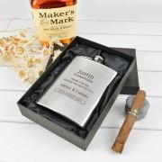Engraved Bridal Party 7oz Silver Hip Flask