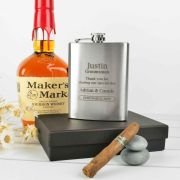 Engraved Bridal Party 7oz Silver Hip Flask