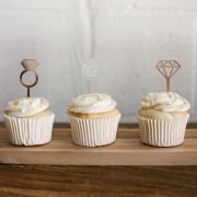Laser Cut Bridal Shower Cupcake Toppers