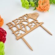 Wooden Wedding Best Day Ever Cake Topper