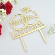 Wedding Rings Mr & Mrs Acrylic Cake Topper