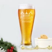 Corporate Christmas 425ml Engraved Schooner Beer Glass