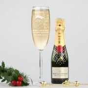 Corporate Christmas Engraved Champagne Glasses
