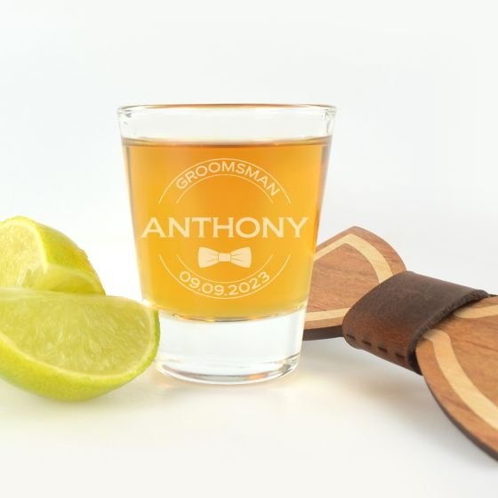Engraved Classic Bridal Party Shot Glasses