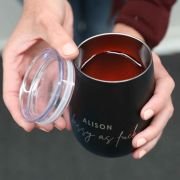 Engraved Classy As Matte Black Wine Sipper