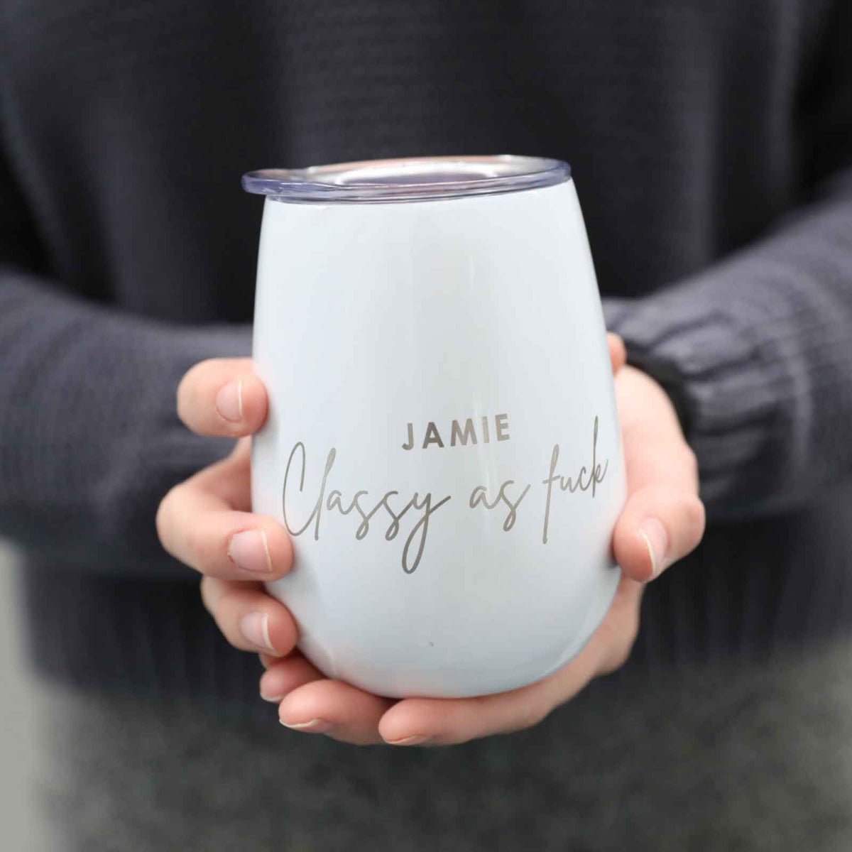 Engraved Classy As White Wine Sipper