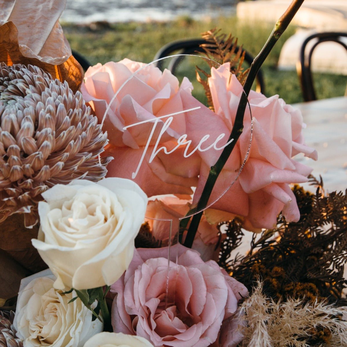 Engraved Acrylic Bouquet Table Number