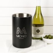 Engraved Corporate Matte Black Stainless Steel Wine Cooler