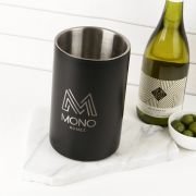Engraved Corporate Matte Black Stainless Steel Wine Cooler