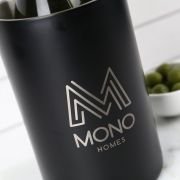 Engraved Corporate Matte Black Stainless Steel Wine Cooler