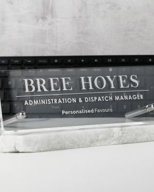 6mm Clear Acrylic Engraved Office Desk Sign