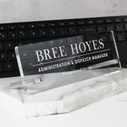 6mm Clear Acrylic Engraved Office Desk Sign