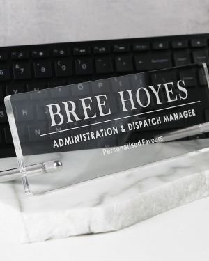 6mm Clear Acrylic Engraved Office Desk Sign