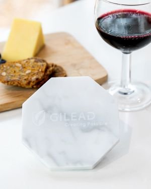 Engraved Octagonal Marble Coaster Corporate Gift