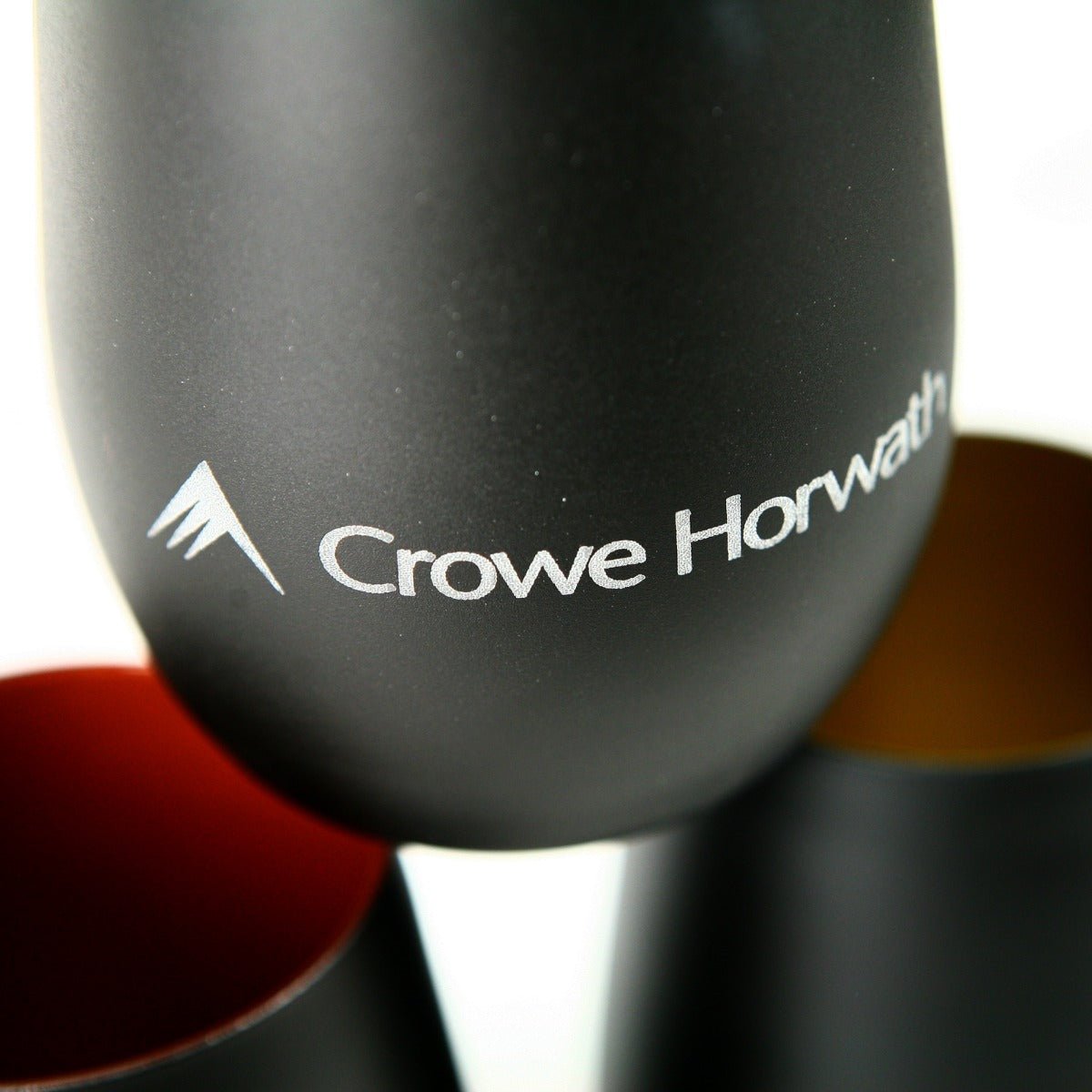 Engraved Matte Black 465ml Stemless Wine Glass Corporate Gift