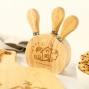 Engraved Paddle Board with Cheese Knife Set Corporate Gift