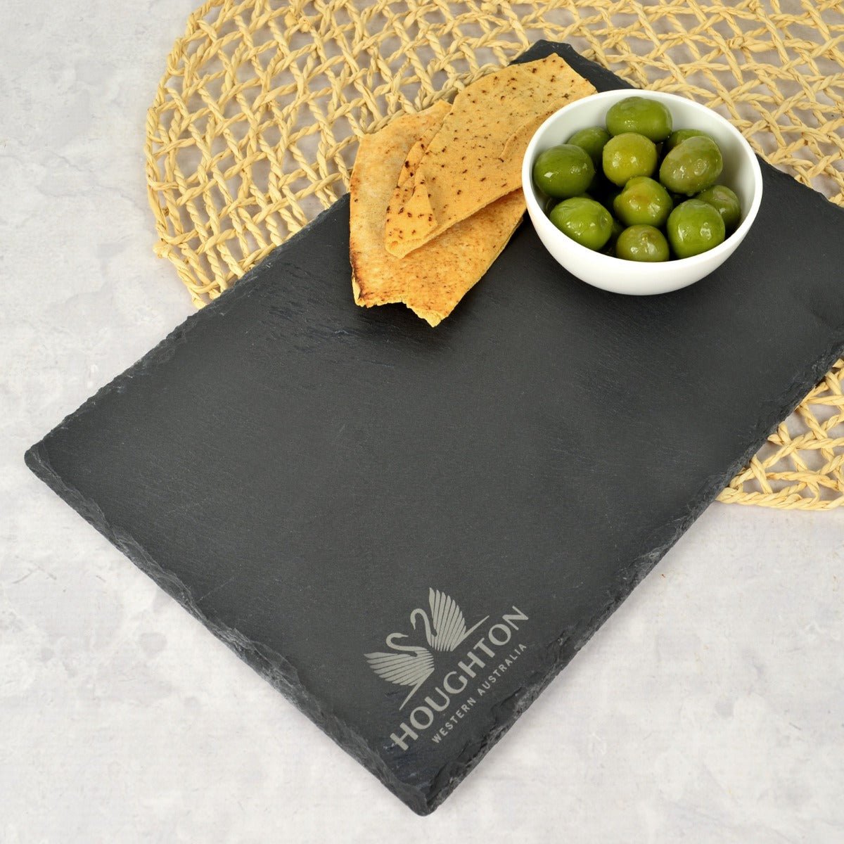 Engraved Rectangle Slate Cheese Chopping Board Corporate Gift