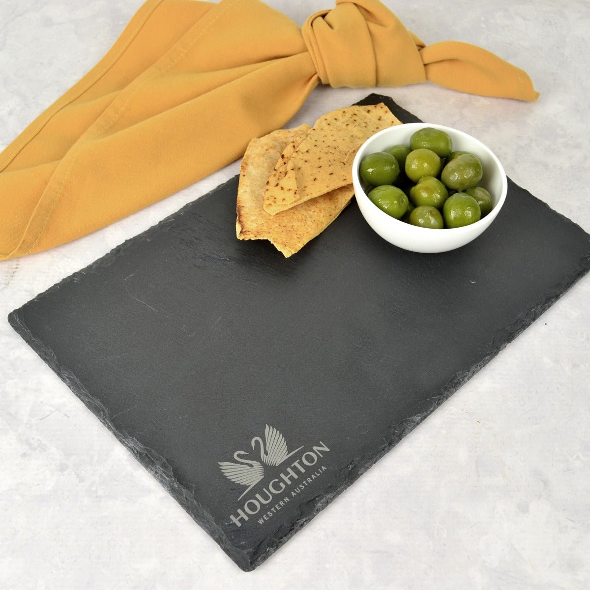 Engraved Rectangle Slate Cheese Chopping Board Corporate Gift