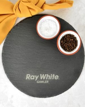 Engraved Round Slate Cheese Chopping Board Corporate Gift
