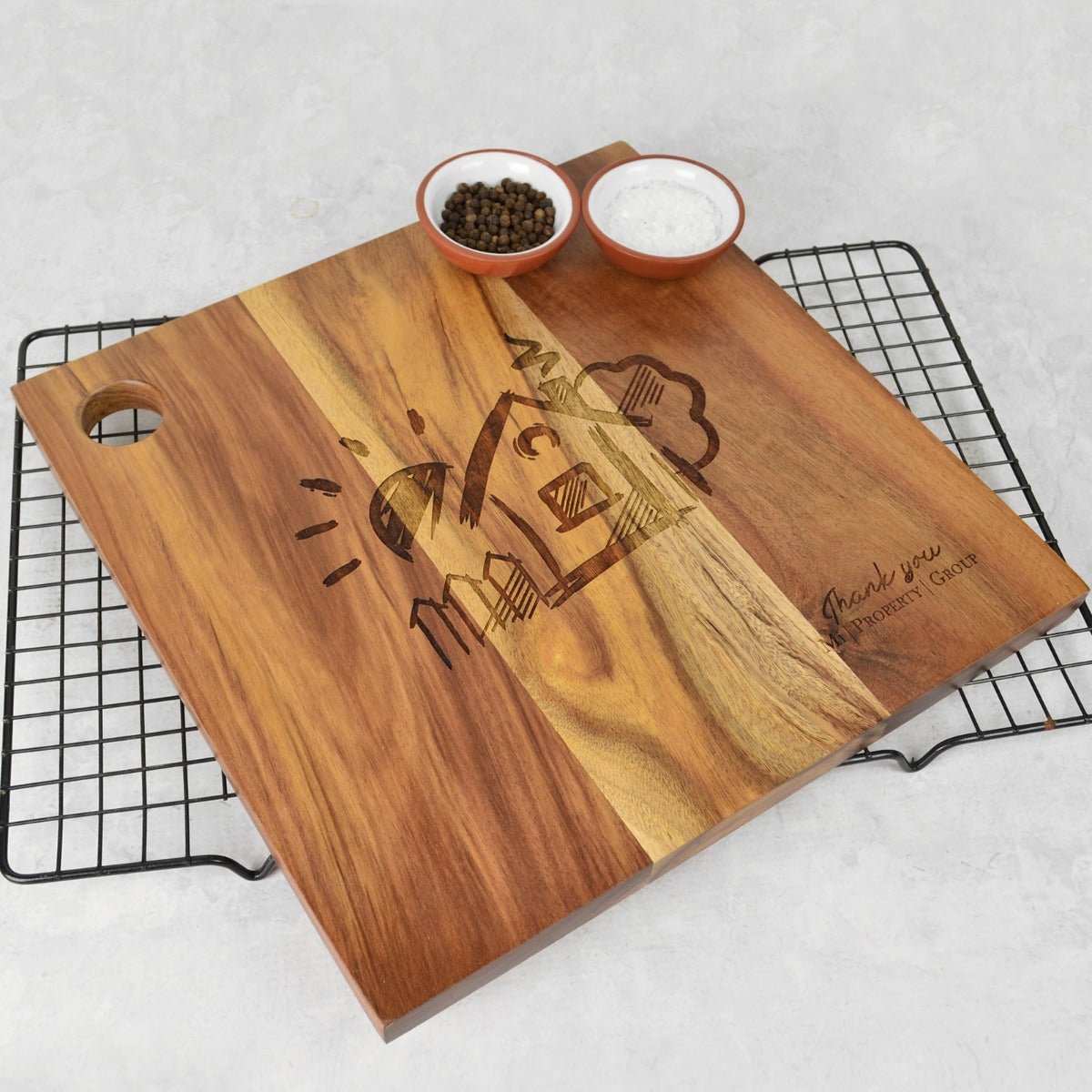 Engraved Deluxe Square Cheese Chopping Board Corporate Gift